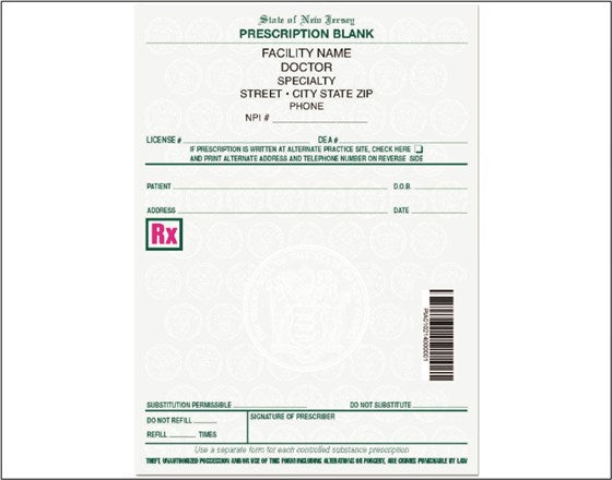 THE PHYSICIAN 印刷物 New Jersey Medical Doctor Pad – Micro Format