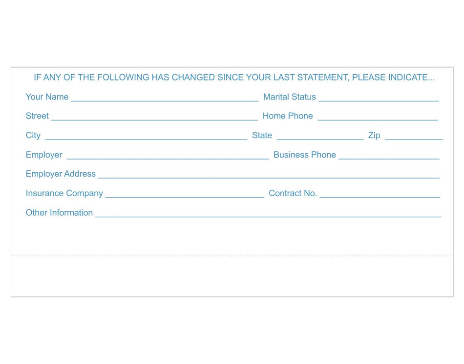 Blank form with fields for personal and contact information on a white background