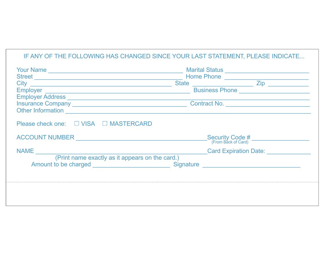 Credit card authorization form with fields for personal information and payment details.