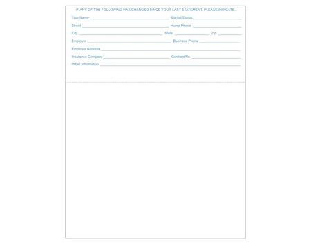 Blank form with fields for name, address, and contact information on a white background