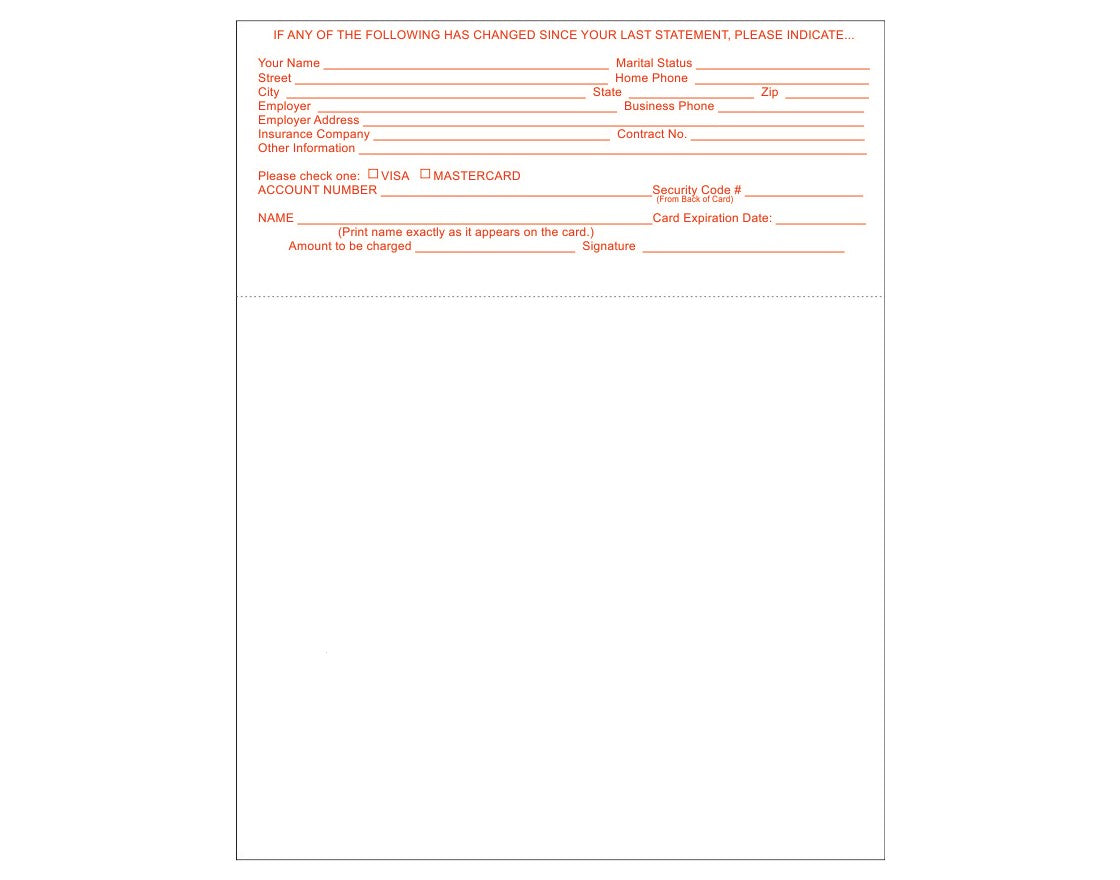 Blank statement form with red text on a white background