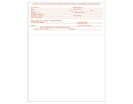 Blank statement form with red text on a white background