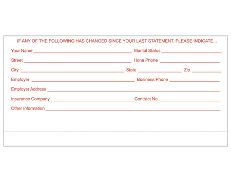Blank form with red text prompts for personal and contact information on a white background