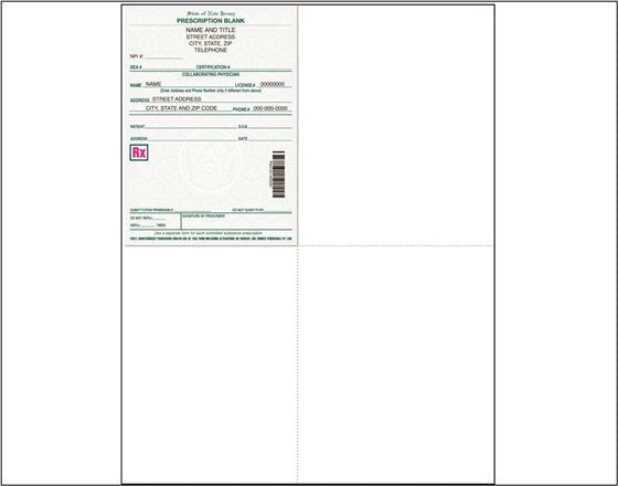 New Jersey Rx Paper APN Format