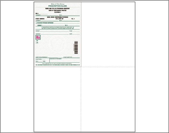 New Jersey Rx Paper Physician Asst. Format
