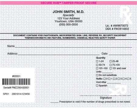 RX710 California Prescription Pads