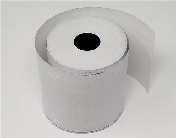 Roll of white paper on a white background