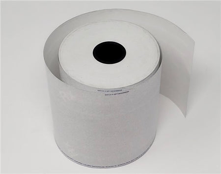 Roll of white paper on a white background