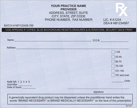 Texas Prescription Pads Landscape Format