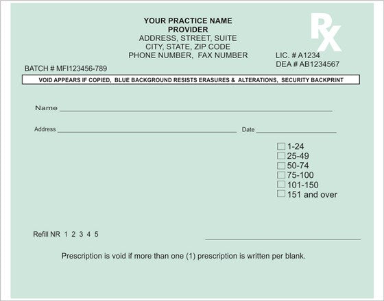 West Virginia prescription Pads