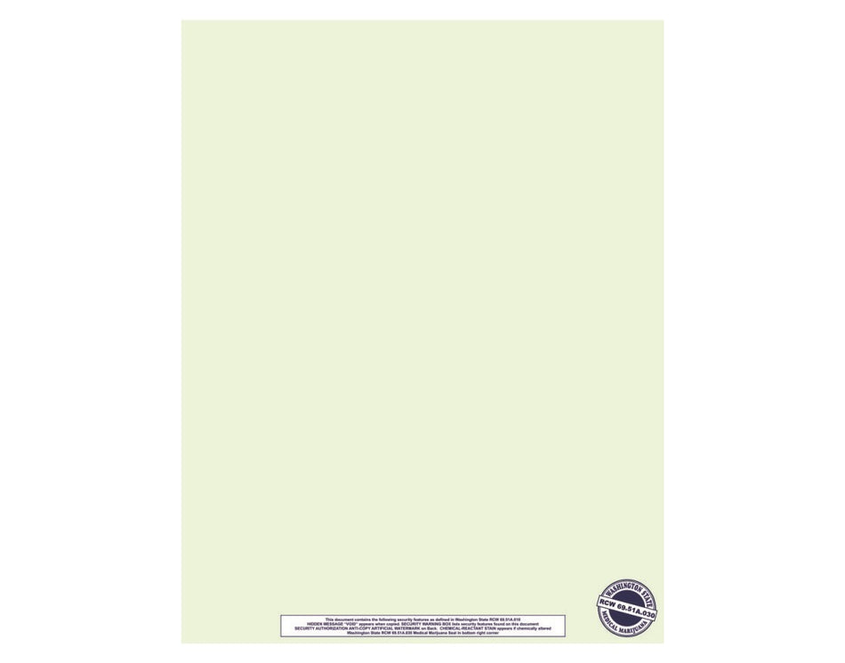 WA Med Cannabis AUTH PAPER  ~  100 Sheets per Pack