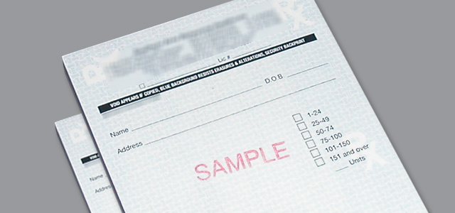 Document with checkboxes and text on a gray background