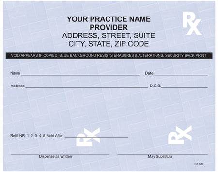 RX610 Prescription Pads