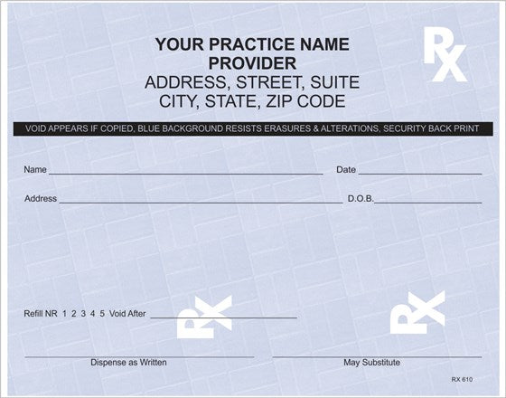 RX610 Prescription Pads
