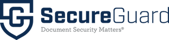 SecureGuard logo with text 'Document Security Matters' on a white background